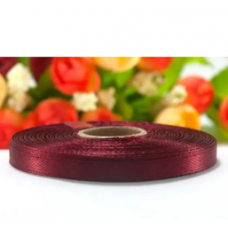 Атласна стрічка для рукоділля - 0,6 см х 23 м / Бордовий  ​